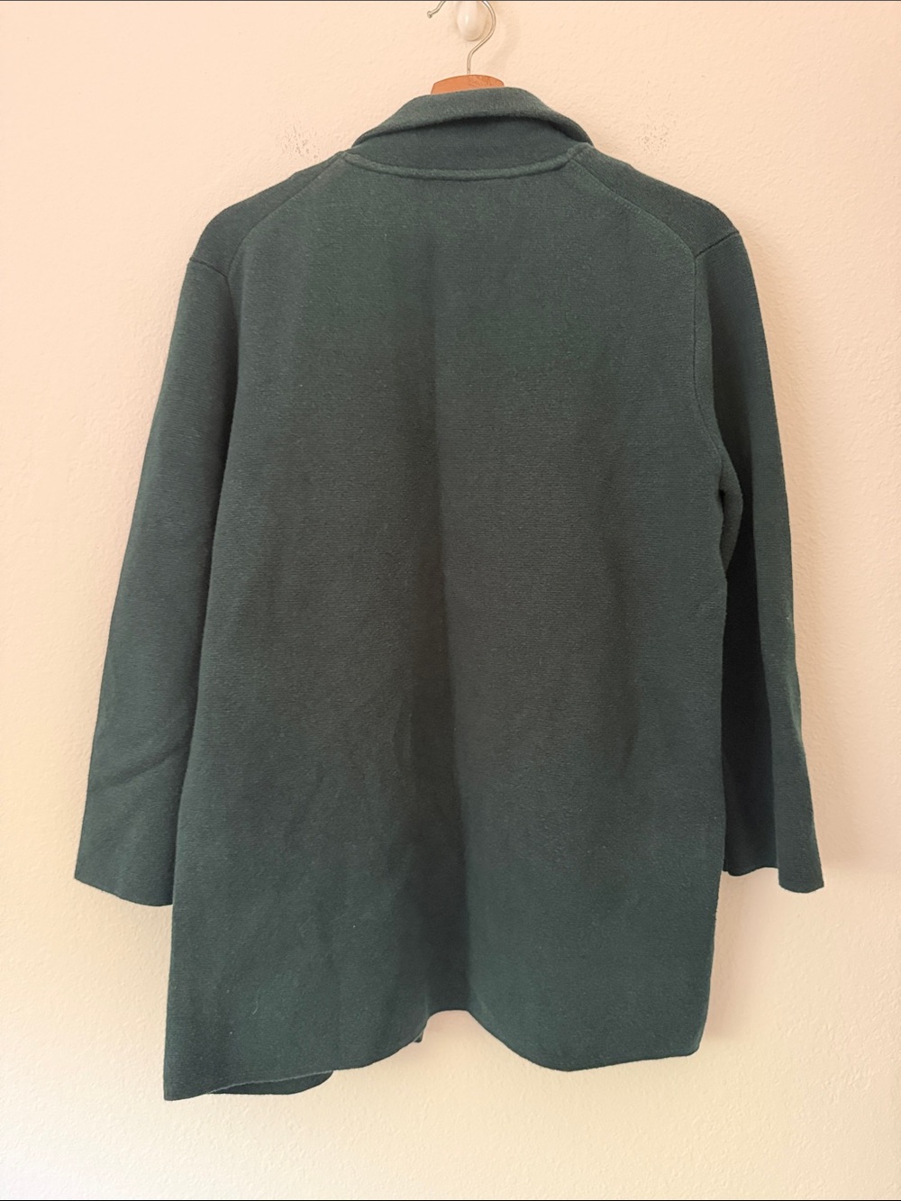 J. Crew Sophie Wool Open Front Sweater Blazer Forest Green Size Medium M Office - Picture 5 of 10